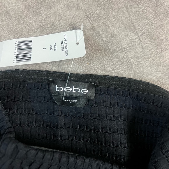 👚BEBE STRAPLESS FRINGE KNIT TOP👚 - Picture 4 of 8